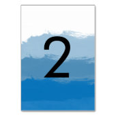 Blue Watercolor Wedding Tischnummer (Rückseite)