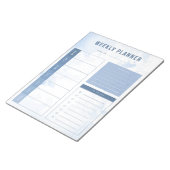 Blue Watercolor Weekekly Planner Notepad Notizblock (angewinkelt)