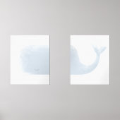 Blue Watercolor Whale Beach Kinderzimmer Bilderwand Sets (Vorderseite)