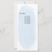 Blue Watercolor White Rose Hochzeitsprogramm (Rückseite)