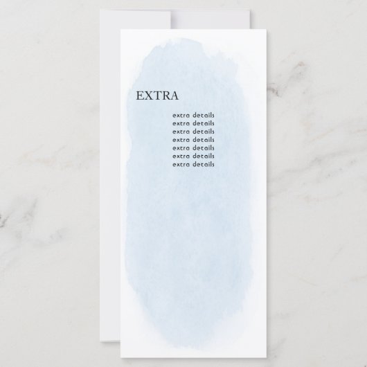 Blue Watercolor White Rose Hochzeitsprogramm (Rückseite)