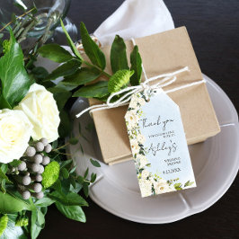 Blue Watercolor White Rose Wedding Danke für Ihre  Geschenkanhänger