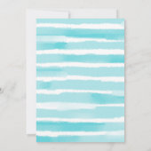 Blue Watercolor White String Lights Baby Dusche Einladung (Rückseite)