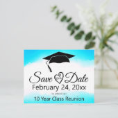Blue Watercolor Wiedersehen Class Save the Date Ca Postkarte (Stehend Vorderseite)