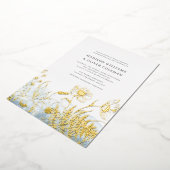 Blue Watercolor + Wildblume Bouquet Wedding REAL Folieneinladung (Gedreht)