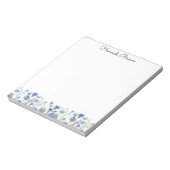 Blue Watercolor Wildblume Garden Notizblock (Rotiert)