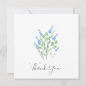 Blue Watercolor Wildblumen Bouquet Dankeskarte (Vorderseite)