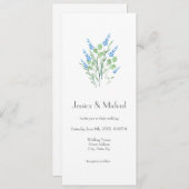 Blue Watercolor Wildblumen Bouquet Einladung (Vorne/Hinten)