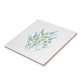 Blue Watercolor Wildblumen Bouquet Fliese (Seite)