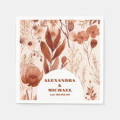 Blue Watercolor Wildblumen Hochzeit Serviette (Vorderseite)