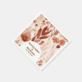 Blue Watercolor Wildblumen Hochzeit Serviette (Ecke)