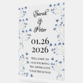 Blue Watercolor Wildblumen Romantische Hochzeit Acrylschild (Winkel)