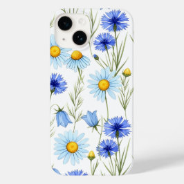 Blue Watercolor Wildflower Case-Mate iPhone 14 Hülle