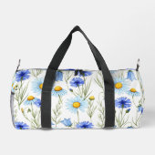 Blue Watercolor Wildflower Duffle Bag (Rückseite)
