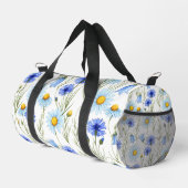 Blue Watercolor Wildflower Duffle Bag (Rechte Ecke)