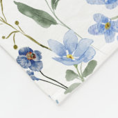 Blue Watercolor Wildflower Fleecedecke (Ecke)