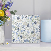 Blue Watercolor Wildflower Fliese