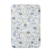 Blue Watercolor Wildflower Pattern Badematte (Vorderseite Vertikal)