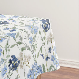 Blue Watercolor Wildflower Tischdecke