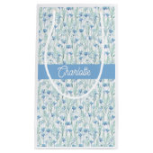 Blue watercolor wildflowers custom name kleine geschenktüte (Vorderseite)
