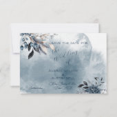 Blue Watercolor Winterberries Save The Date (Vorderseite)