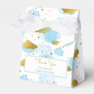 Blue Watercolor Wolken Gold Stars Sky Baby Dusche Geschenkschachtel