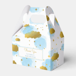 Blue Watercolor Wolken Gold Stars Sky Baby Dusche Geschenkschachtel
