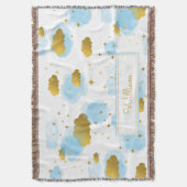 Blue Watercolor Wolken Gold Stars Sky Decke (Vorderseite Vertikal)