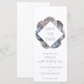 Blue Watercolour Sea Shell Save the Date Flat Card (Vorne/Hinten)