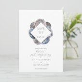 Blue Watercolour Sea Shell Save the Date Flat Card Einladung (Stehend Vorderseite)