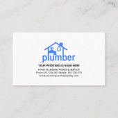 Blue Waterdrop Zuhause Plumbing Visitenkarte (Rückseite)