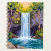 Blue Waterfall | Forest Landscape Nature Painting Planer (Vorderseite)