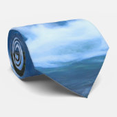 Blue Waterfall Neck Tie Krawatte (Gerollt)