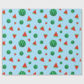 Blue Watermelon Wrapping Paper Geschenkpapier (Flach)