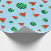 Blue Watermelon Wrapping Paper Geschenkpapier (Ecke)