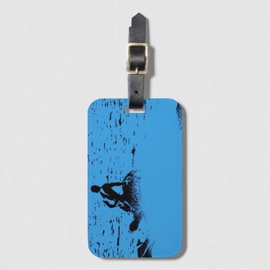 Blue Waters - Jet Ski Fun Gepäckanhänger (Vorderseite Vertikal)