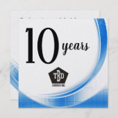Blue Wave 10 Jahre Mitarbeiterjubiläum Einladung (Vorne/Hinten)