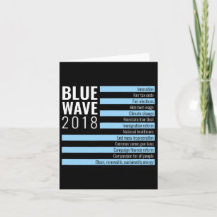 Blue Wave 2018 Vote Democrat America Resist T-Shir Karte