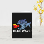 Blue Wave 2024 Funny Big Fish Little Fish Trum Karte (Gelbe Blume)