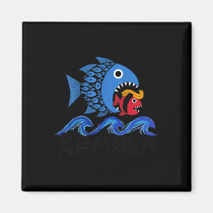 Blue Wave 2024 Funny Big Fish Little Fish Trum Magnet