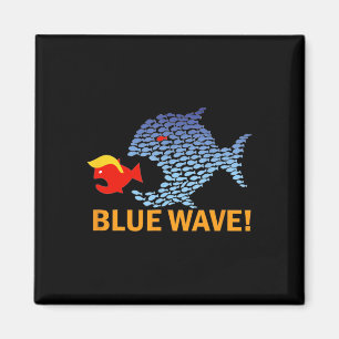 Blue Wave 2024 Funny Big Fish Little Fish Trum Magnet