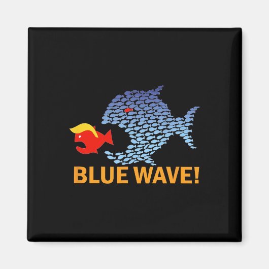 Blue Wave 2024 Funny Big Fish Little Fish Trum Magnet (Vorne)