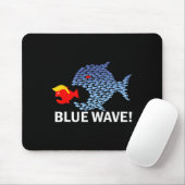 Blue Wave 2024 Funny Big Fish Little Fish Trum Mousepad (Mit Mouse)