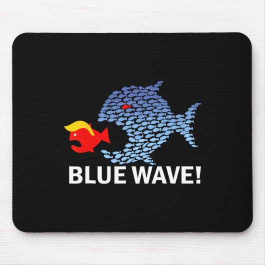 Blue Wave 2024 Funny Big Fish Little Fish Trum Mousepad (Vorne)