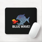 Blue Wave 2024 Funny Big Fish Little Fish Trum Mousepad (Mit Mouse)