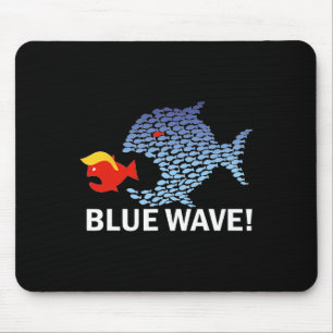 Blue Wave 2024 Funny Big Fish Little Fish Trum Mousepad