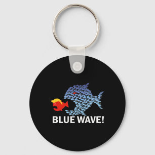 Blue Wave 2024 Funny Big Fish Little Fish Trum Schlüsselanhänger