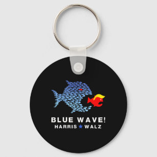 Blue Wave 2024 Funny Big Fish Little Fish Trum Schlüsselanhänger