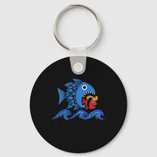 Blue Wave 2024 Funny Big Fish Little Fish Trum Schlüsselanhänger