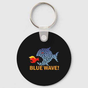 Blue Wave 2024 Funny Big Fish Little Fish Trum Schlüsselanhänger